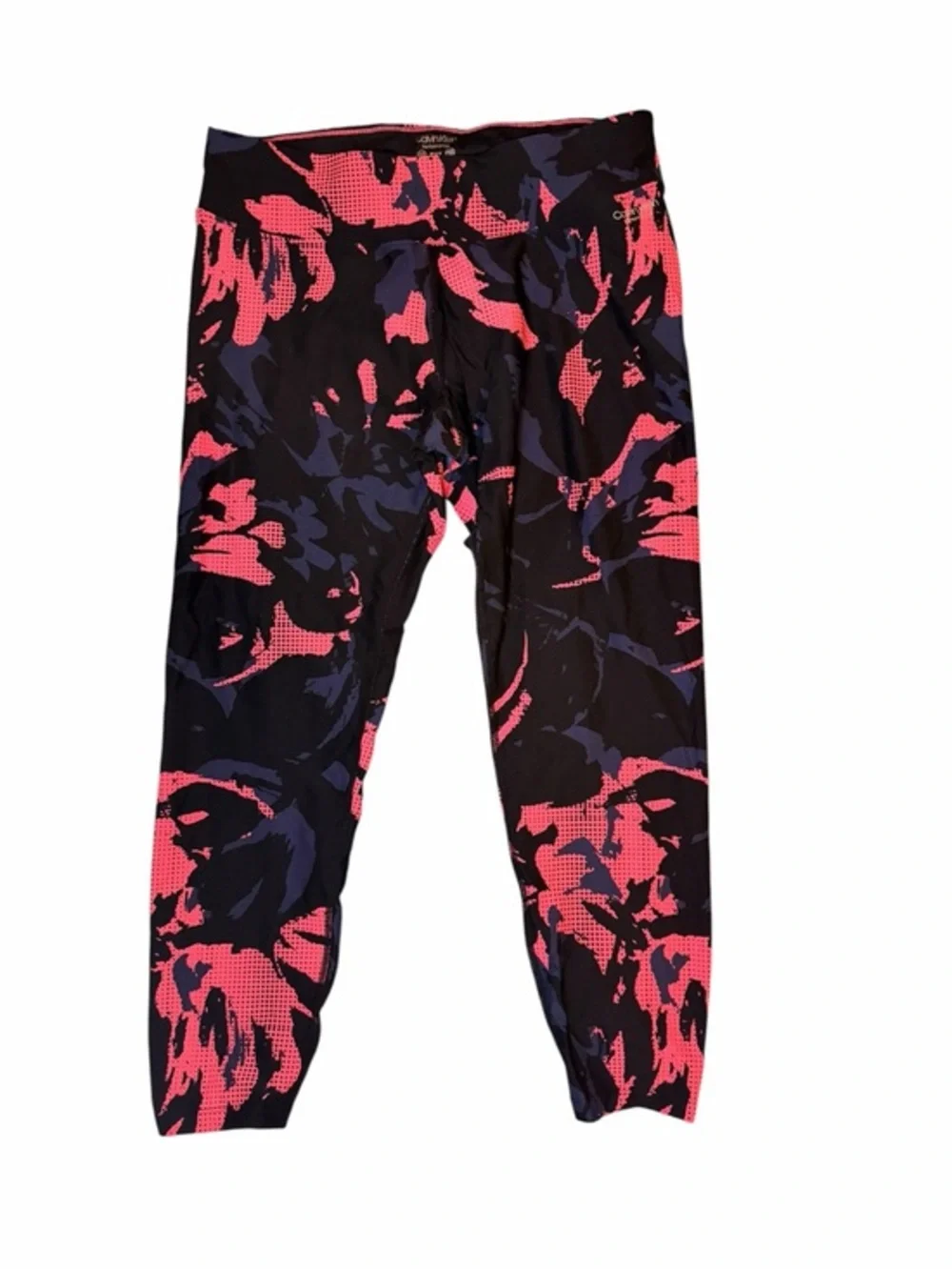Calvin Klein Coral, Black & Grey Abstract Print Cropped Leggings